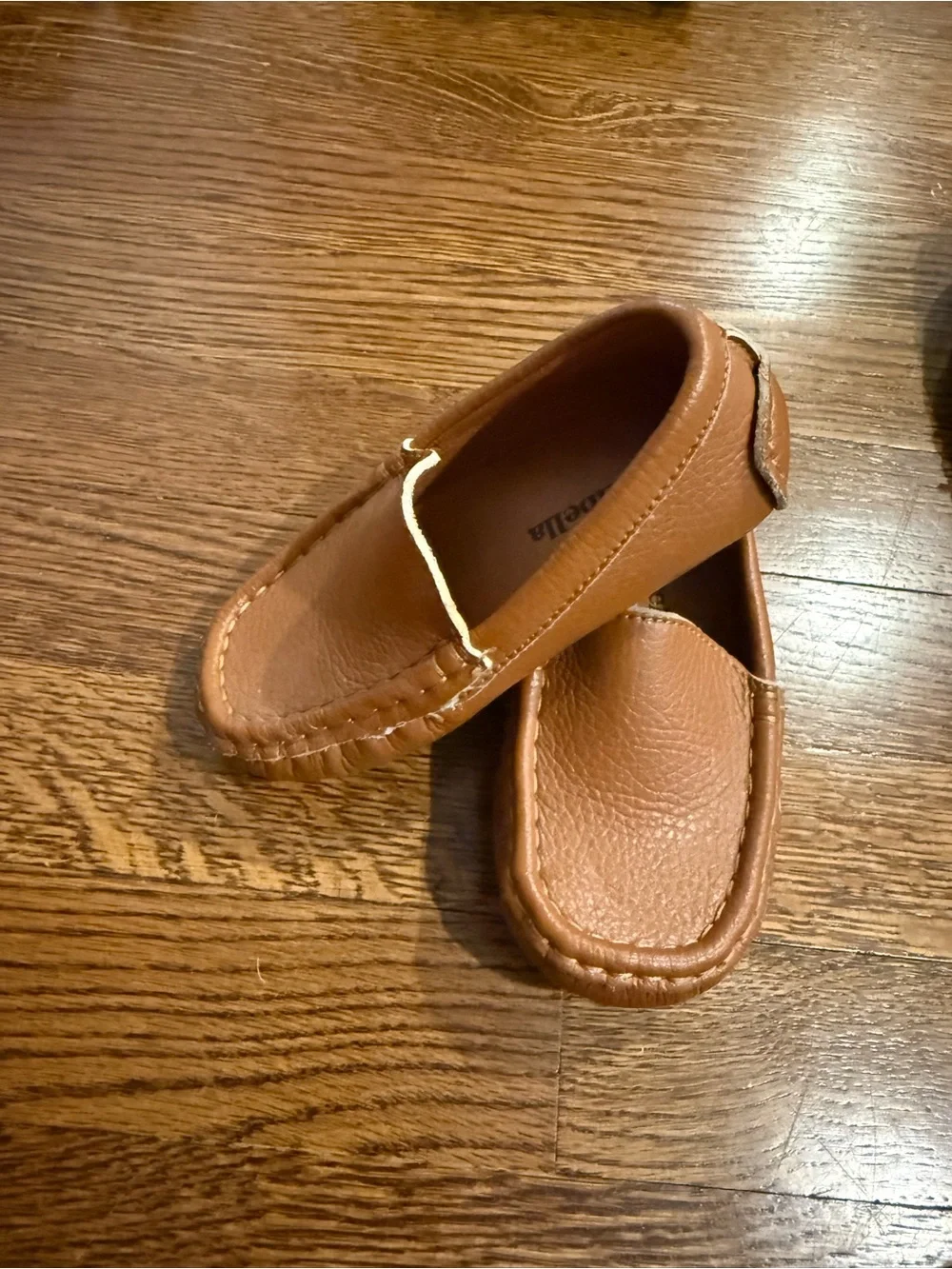 Kids Tan Slip-On Moccasins